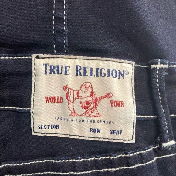 TRUE RELIGION World Tour Women’s Overall Romper Shorts Size SP‎ Inseam 2” - Picture 11 of 12